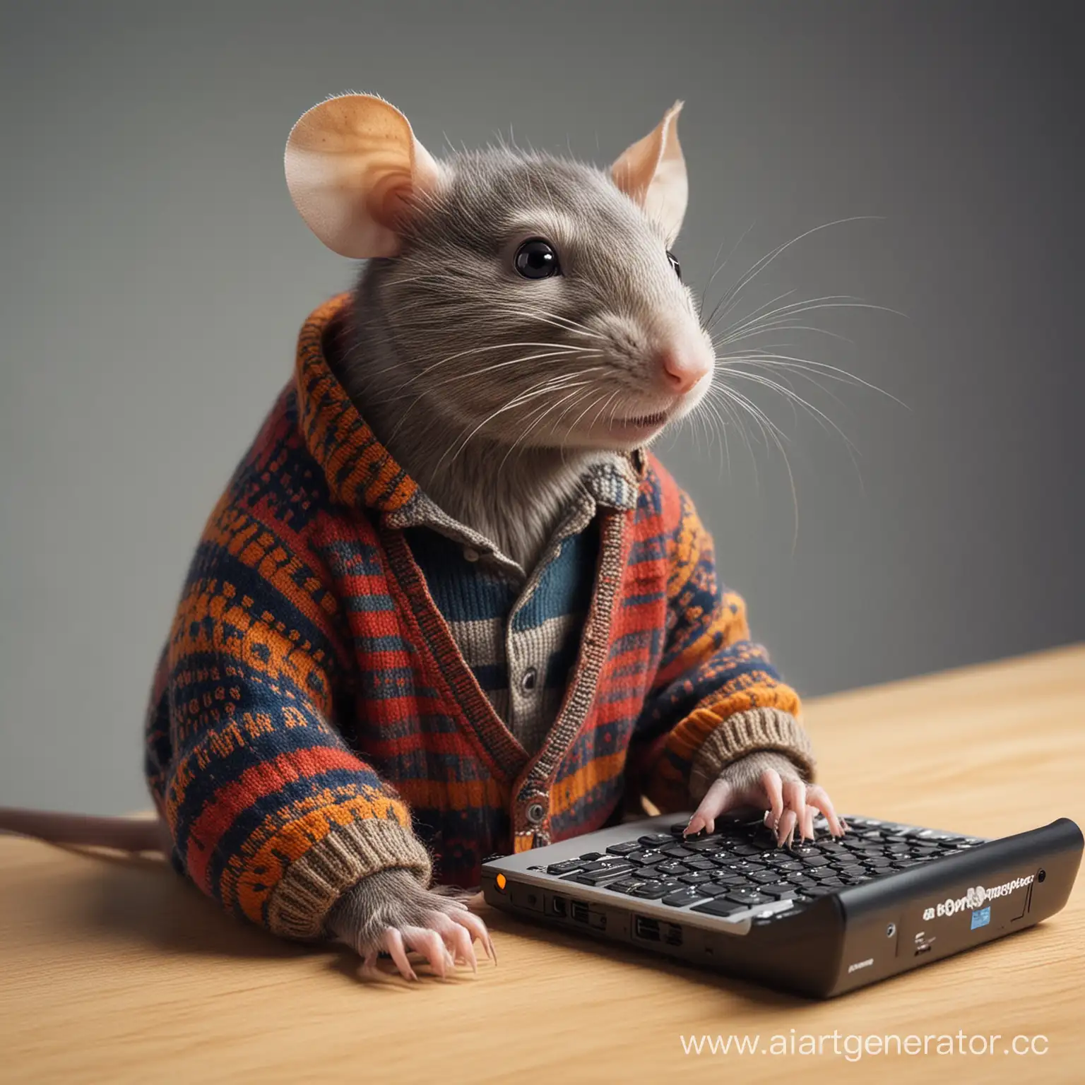 Engineer-Rat-Programming-AutoResponder-Robot-in-Sweater