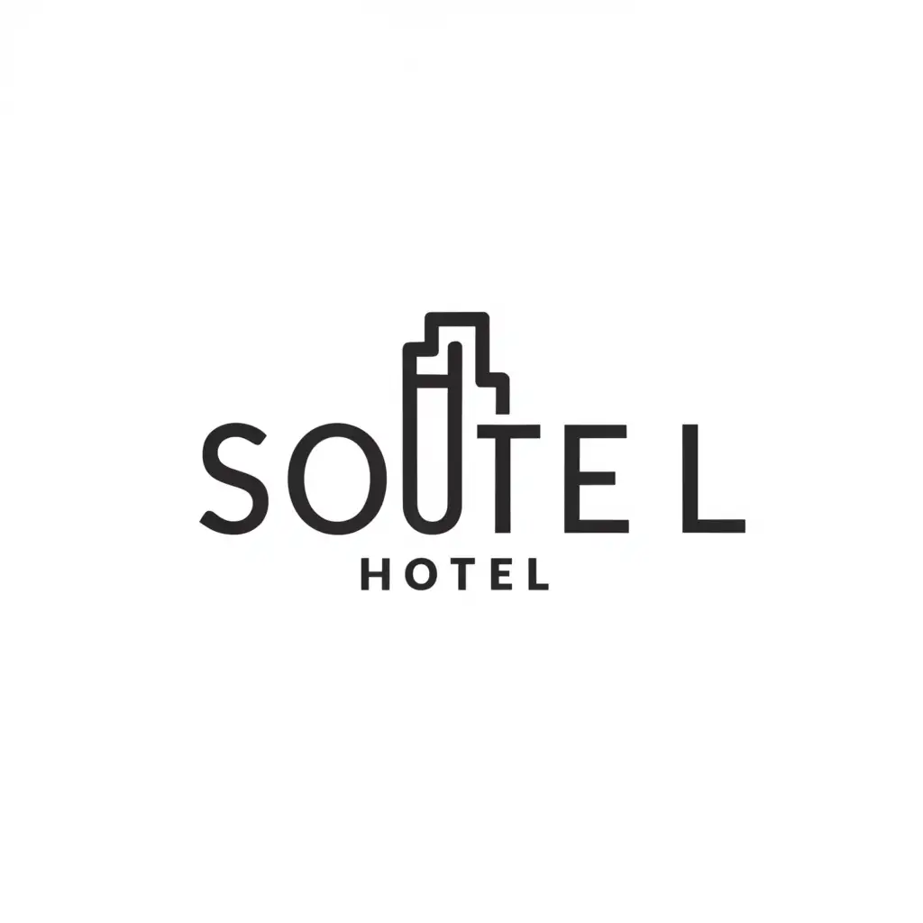 a logo design,with the text "soutel", main symbol:hotel,Minimalistic,clear background