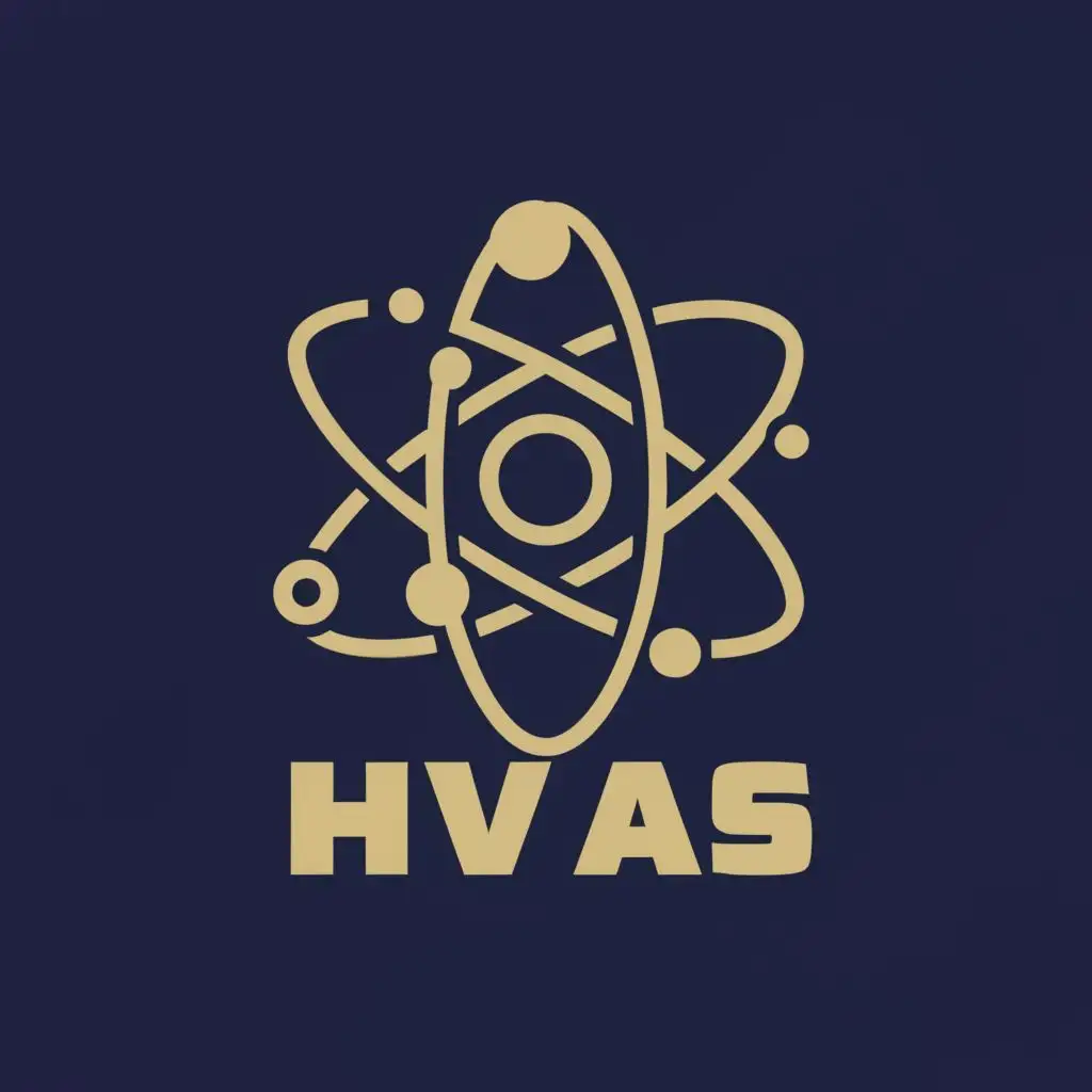 logo, Atom shells, "HVAS" text should be in centre of the shells replace the circle in centre, typography, be used in Technology industry
