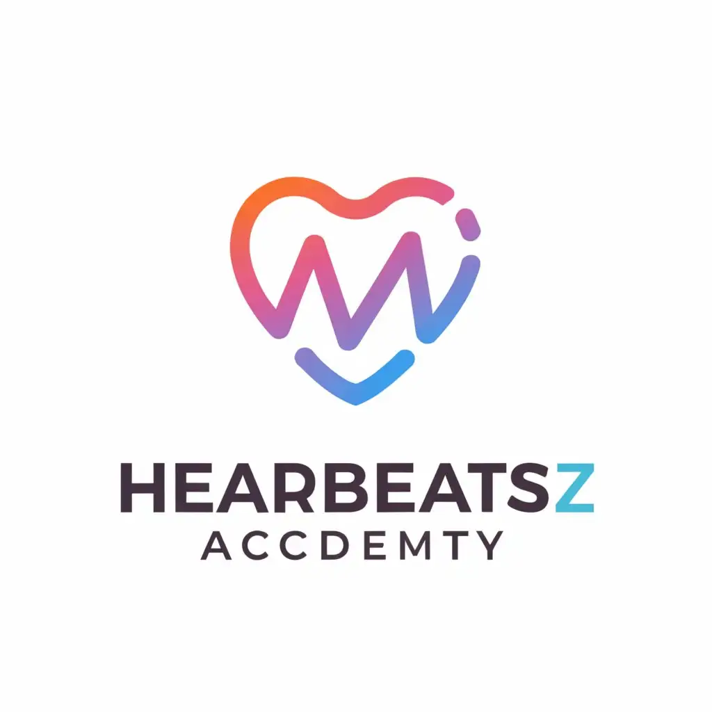 a logo design,with the text 'HEARTBEATSZ ACADEMY', main symbol:A fully closed heart with beating wave through it,Moderate,be used in Medical Dental industry,clear background