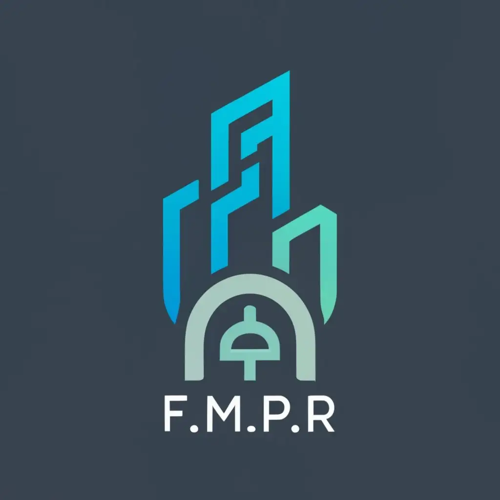 logo, logo, futuristic logo of a skyscraper and Moroccan door, with the text "F.M.P.R", typography, be used in Education industry