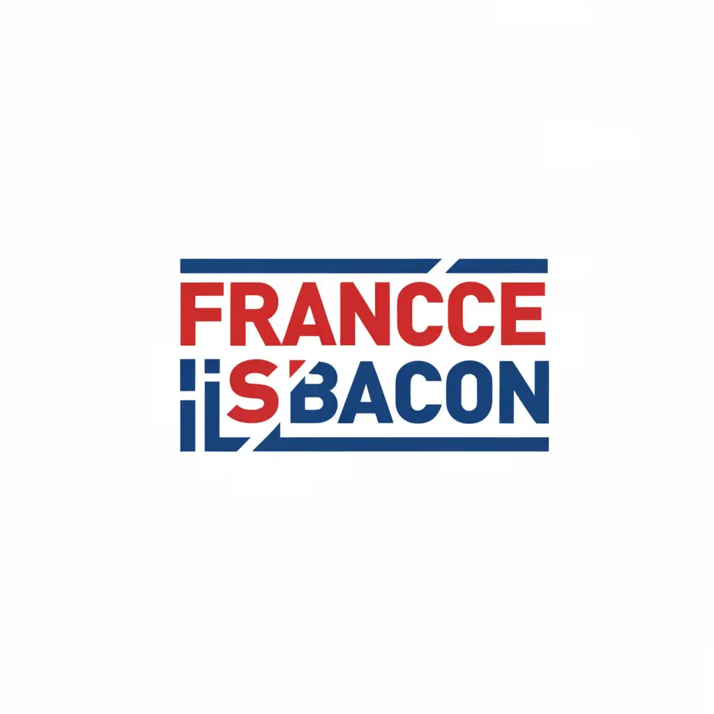 a logo design,with the text "FranceIsBacon", main symbol:a rectangular  logo design,only use blue white and red,modern and bold font,  with the text 'FranceIsBacon', with slugen text 'Discover Your Next Chapter',main symbol: FranceIsBacon, Discover Your Next Chapter,simple,abstract, clear background, rectangular',简约,be used in 教育 industry,clear background