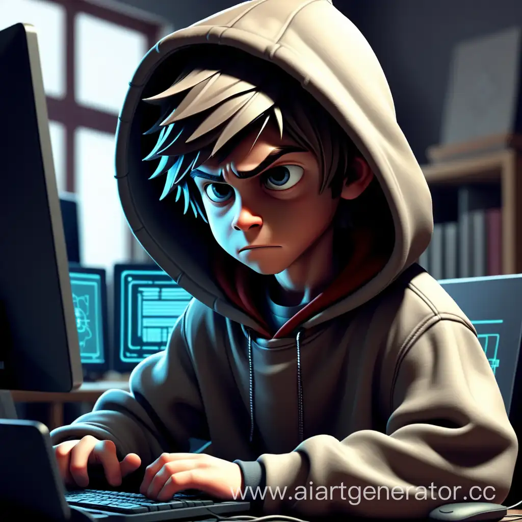 Young-Programmer-in-a-Hooded-Jacket-Coding