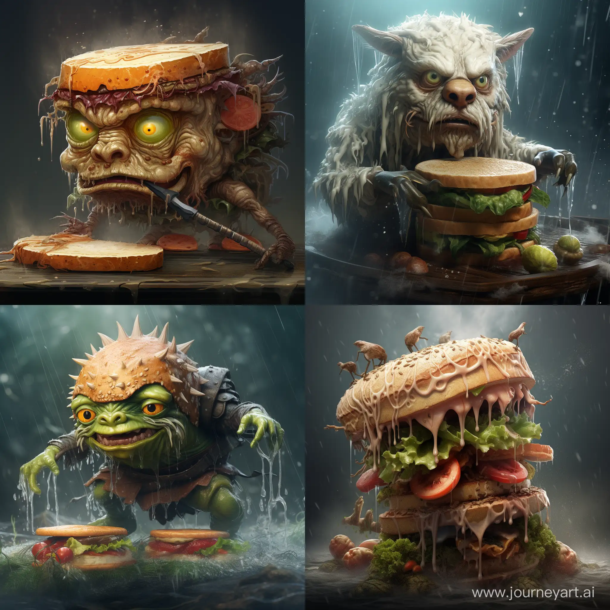 create a high fantasy character named Wet Sandwich