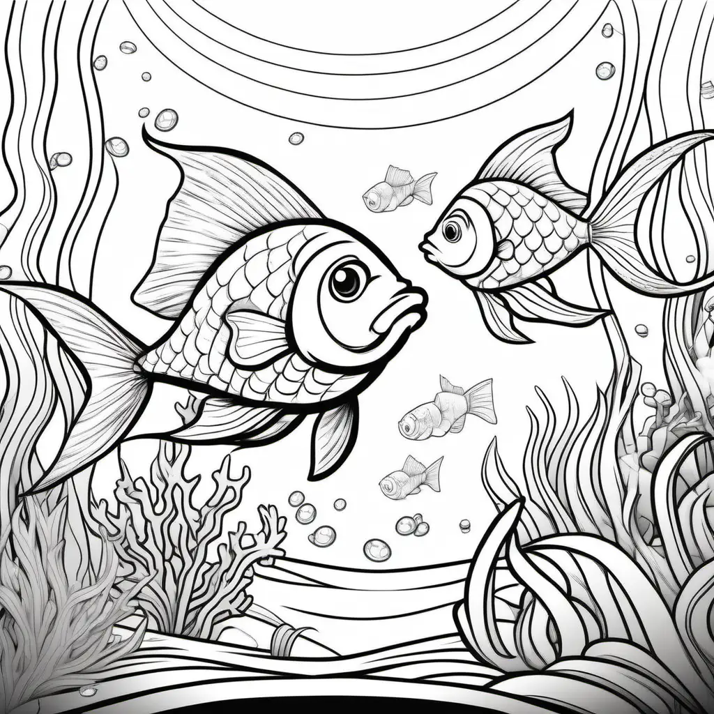 Under the Sea Coloring Page for Kids with Cryptofields Pets and Mermaids