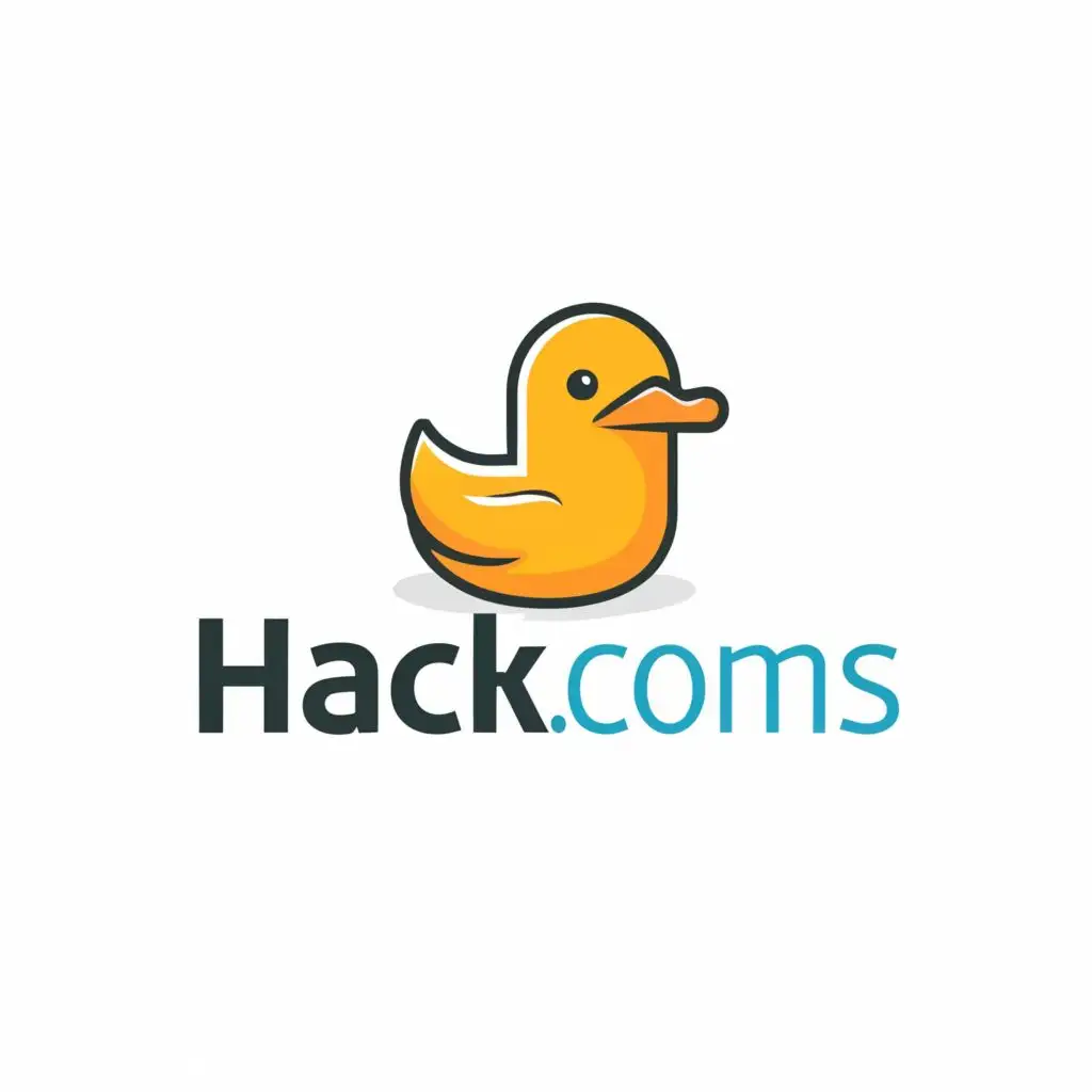 logo, programming duck, with the text "HACK.COMS", typography, be used in Religious industry