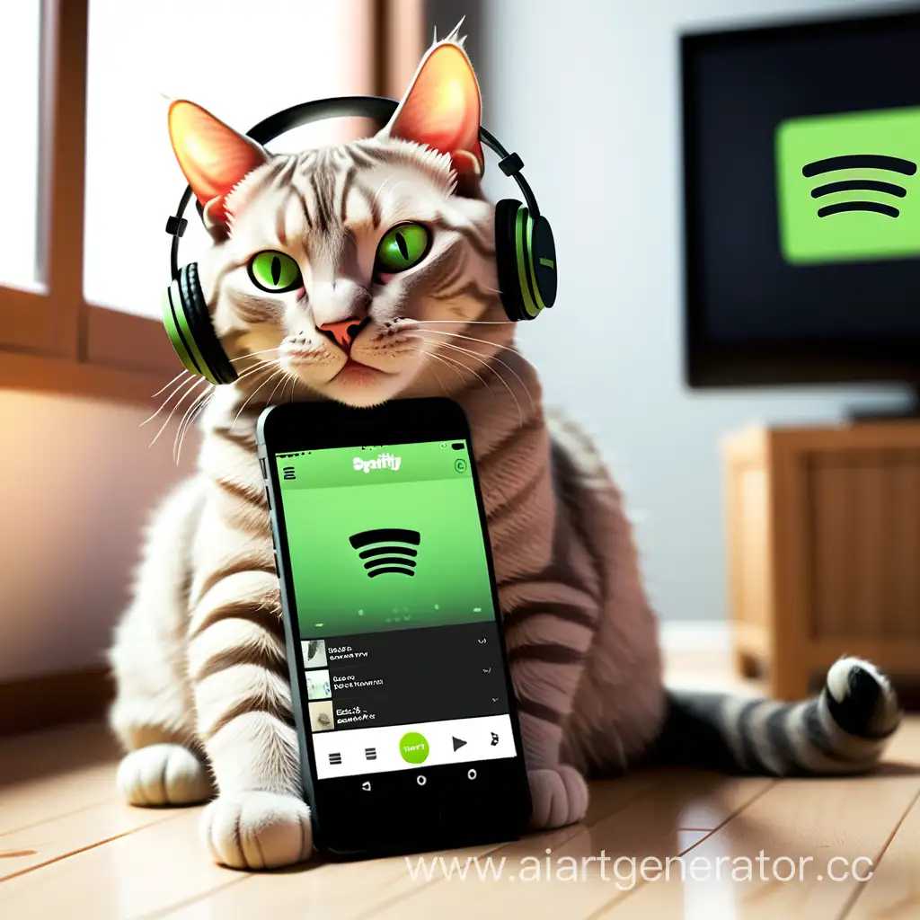 Groovy-Cat-Enjoying-Spotify-Music