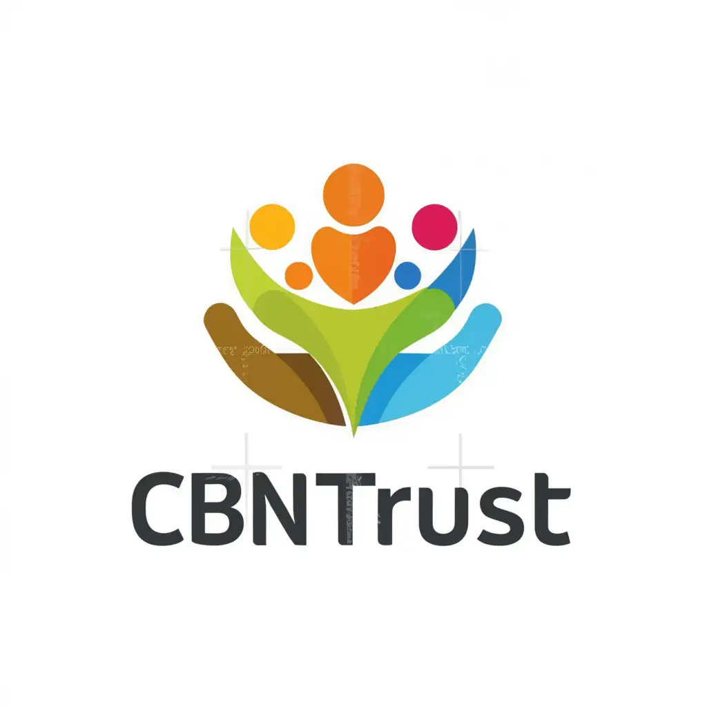 a logo design,with the text "CBN Trust", main symbol:Hand symbol, orphanage children symbol,Moderate,be used in Nonprofit industry,clear background
