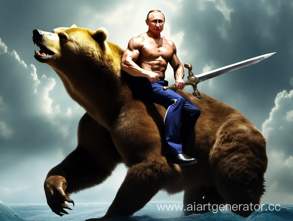 Vladimir-Putin-BearRiding-Warrior-with-SixPack-Abs-and-Sword