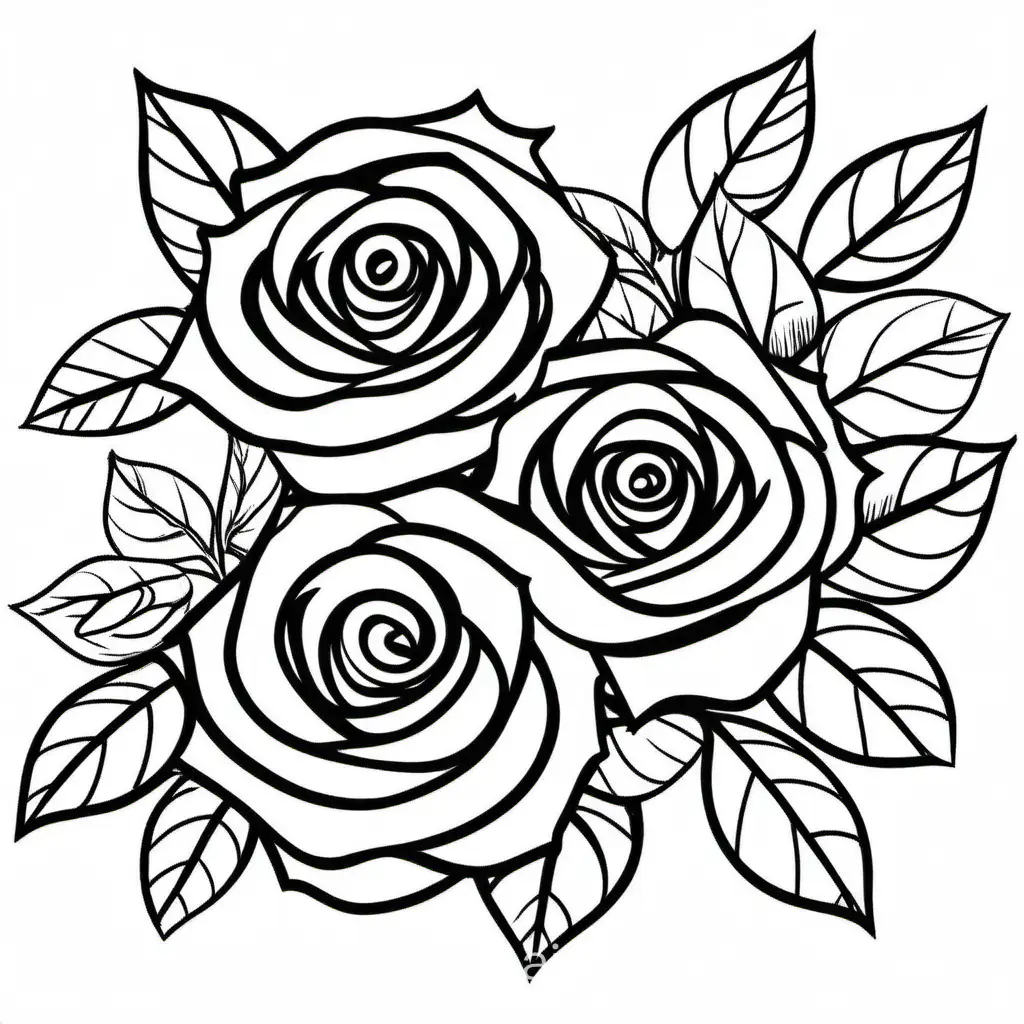 Simple-Rose-Coloring-Page-for-Kids-Black-and-White-Line-Art-on-White-Background
