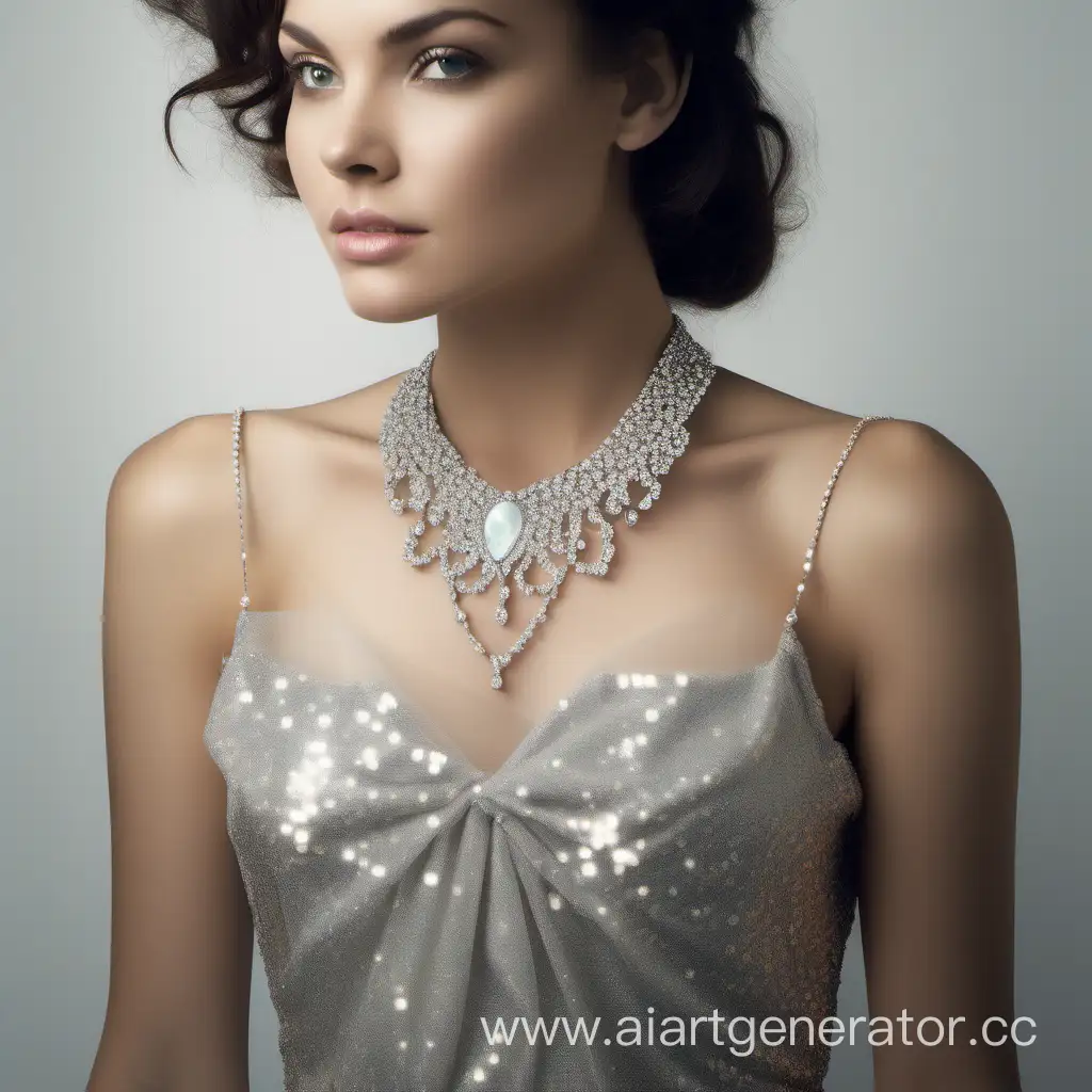 Stylish-Young-Woman-in-Sequined-Short-Dress-with-Sparkling-Zircon-Necklace