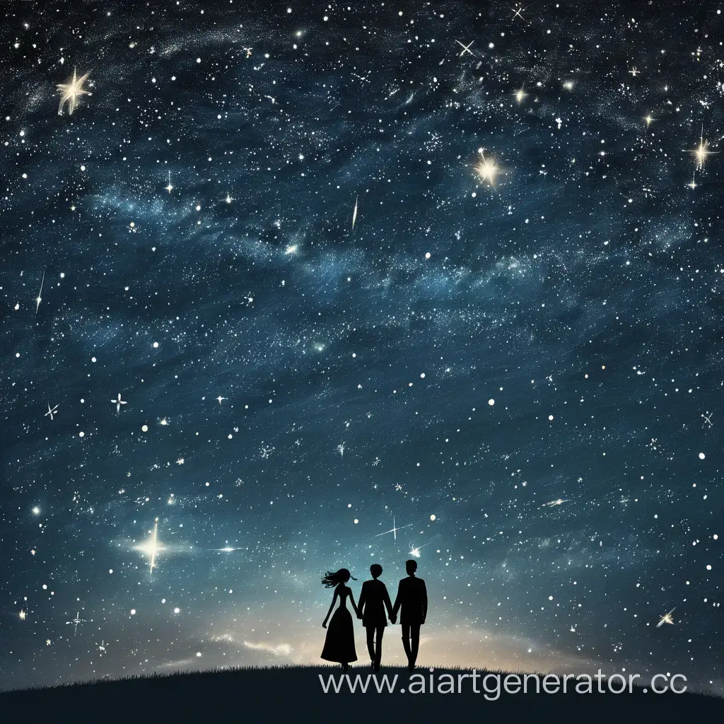 Enamored-Couple-Romantic-Stroll-Under-Starry-Sky