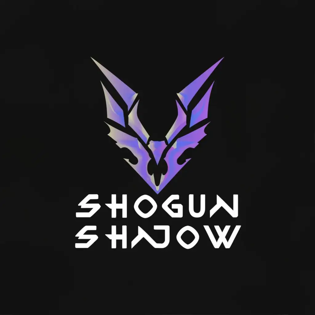 a logo design,with the text "SHOGUN SHADOW", main symbol:A purple black logo with white on edge, futuristic,Moderate,clear background