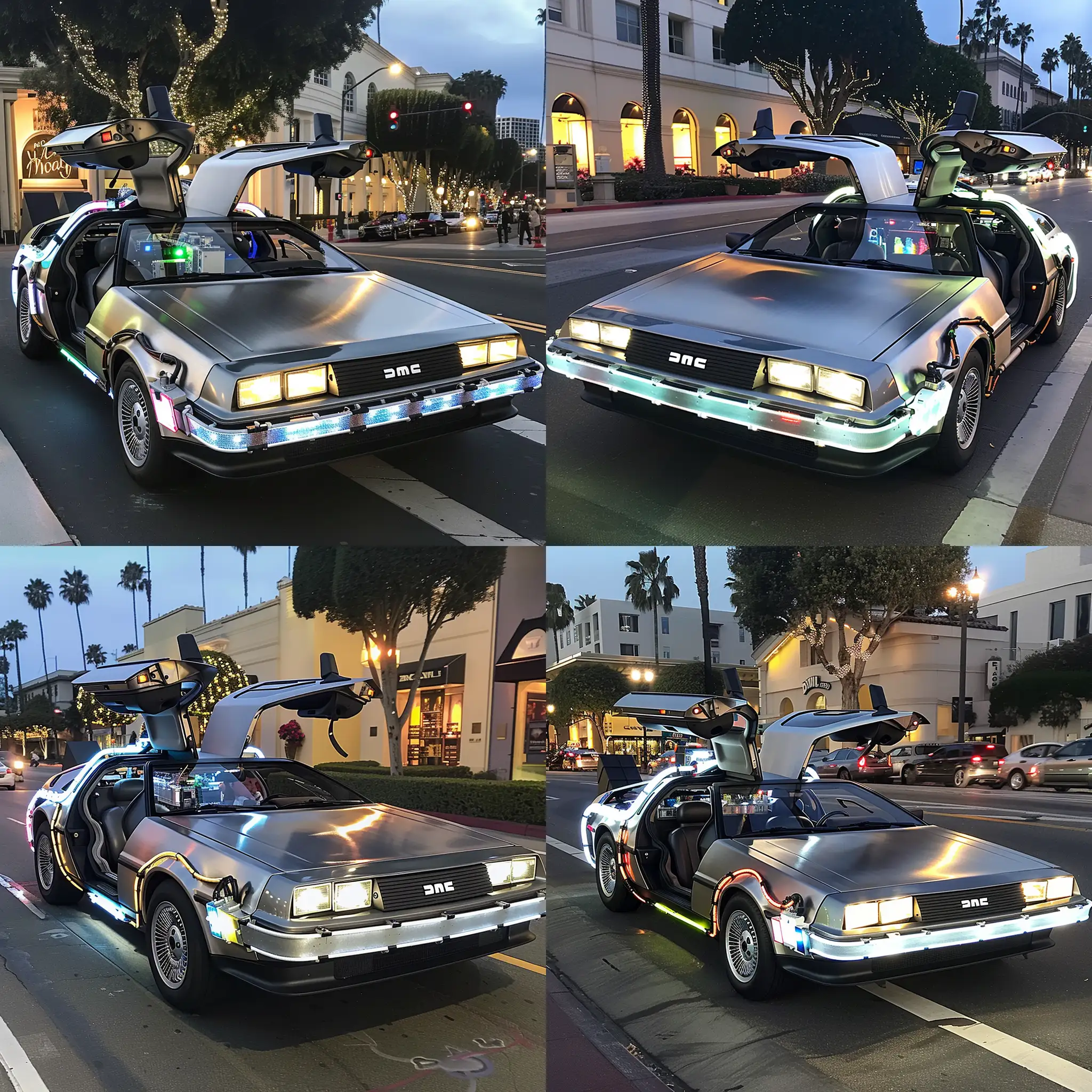 Delorean-Time-Machine-Racing-on-Rodeo-Drive