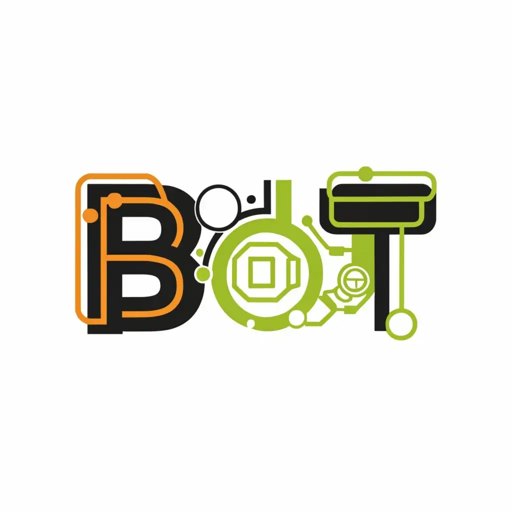 logo, Black, orange and Light green , white background, with the text "BOT", typography, be used in Education industry