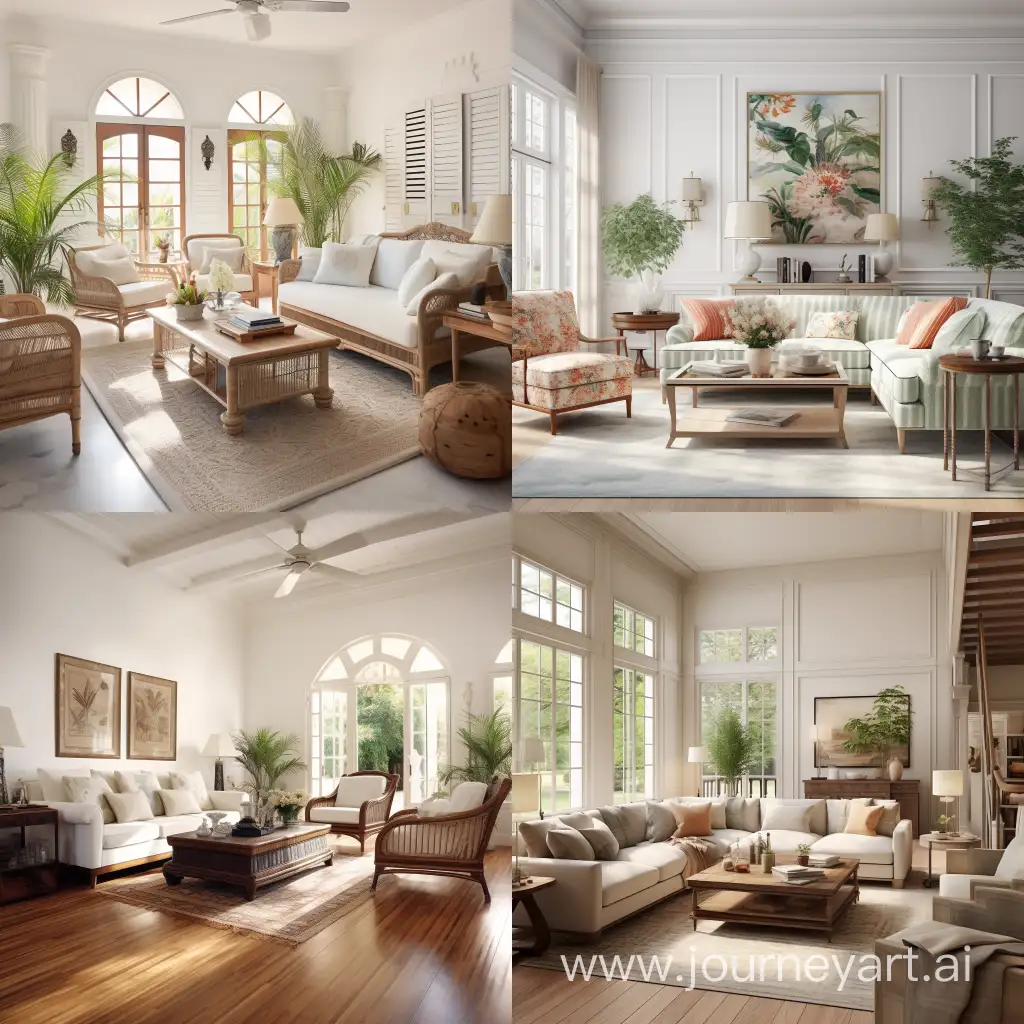 bright colonial style living room