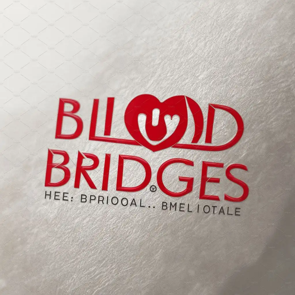logo, Blood ,hospital, helpline, health care, with the text "Blood Bridges", typography, be used in Medical Dental industry
