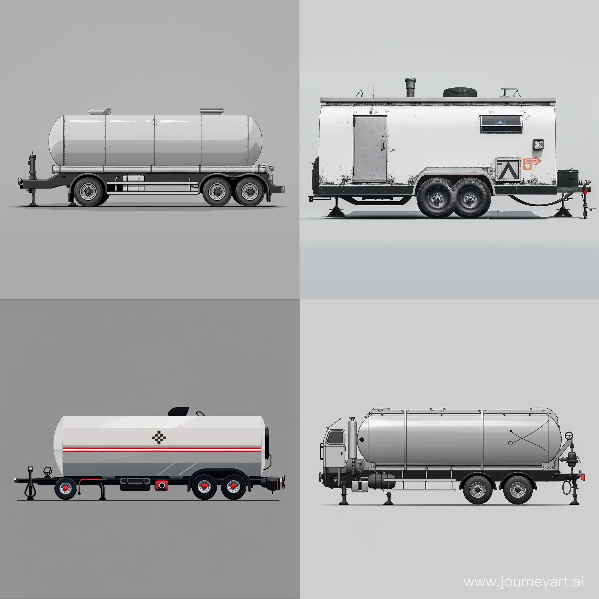 Logo, large gas trailer, side view, minimalism