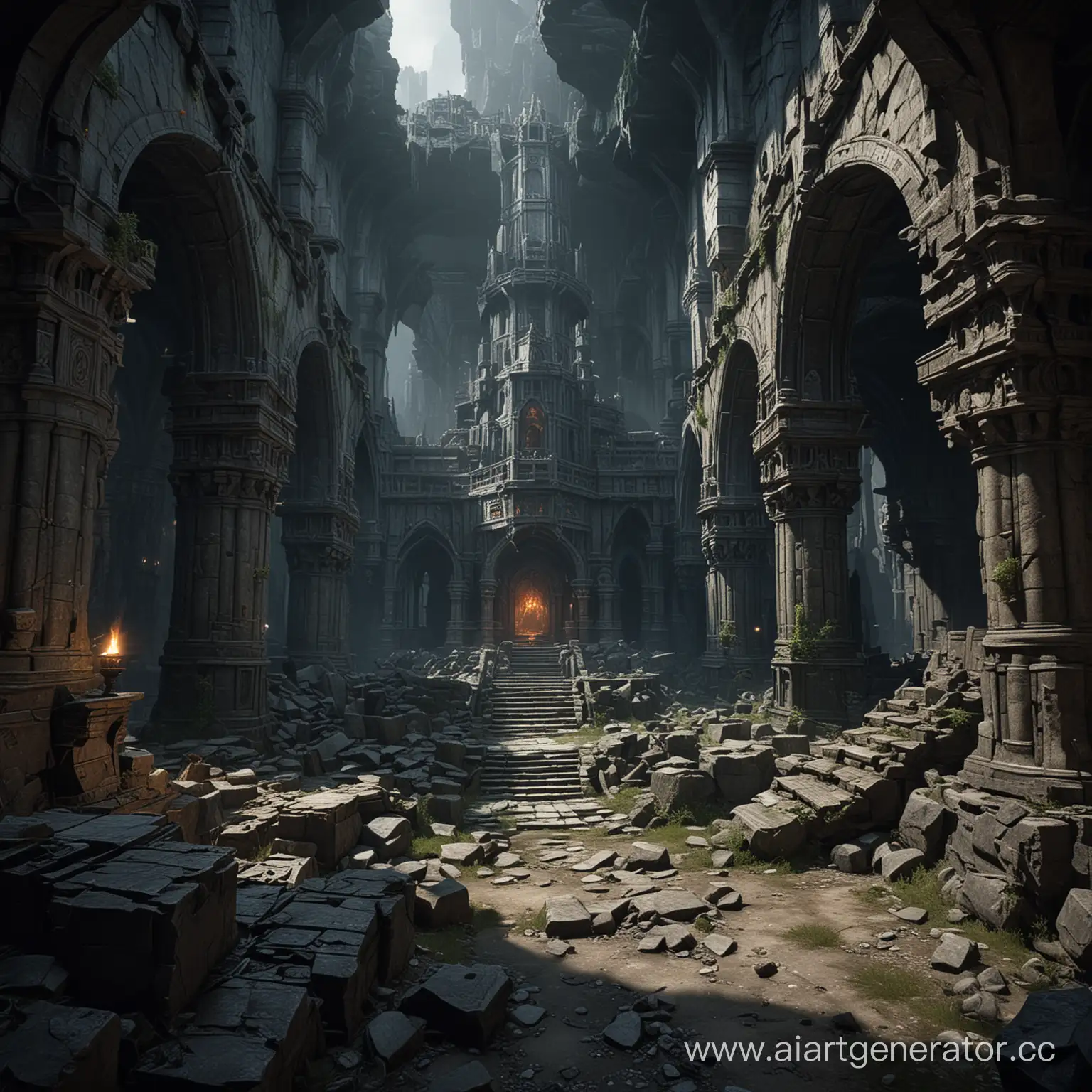 Abandoned-Giant-Dark-Dungeon-Fortress-of-Dwarves