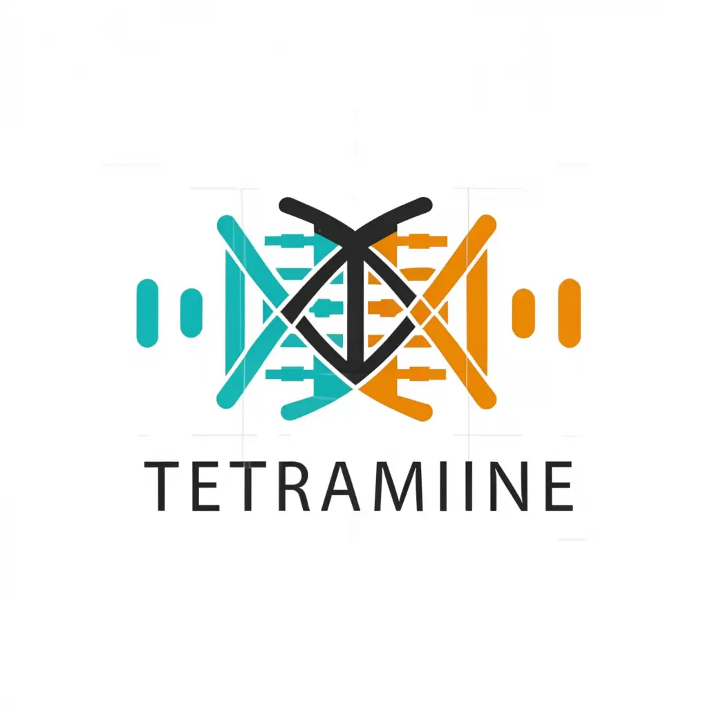 a logo design,with the text "Tetramine", main symbol:ADN, music,Moderate,be used in Events industry,clear background