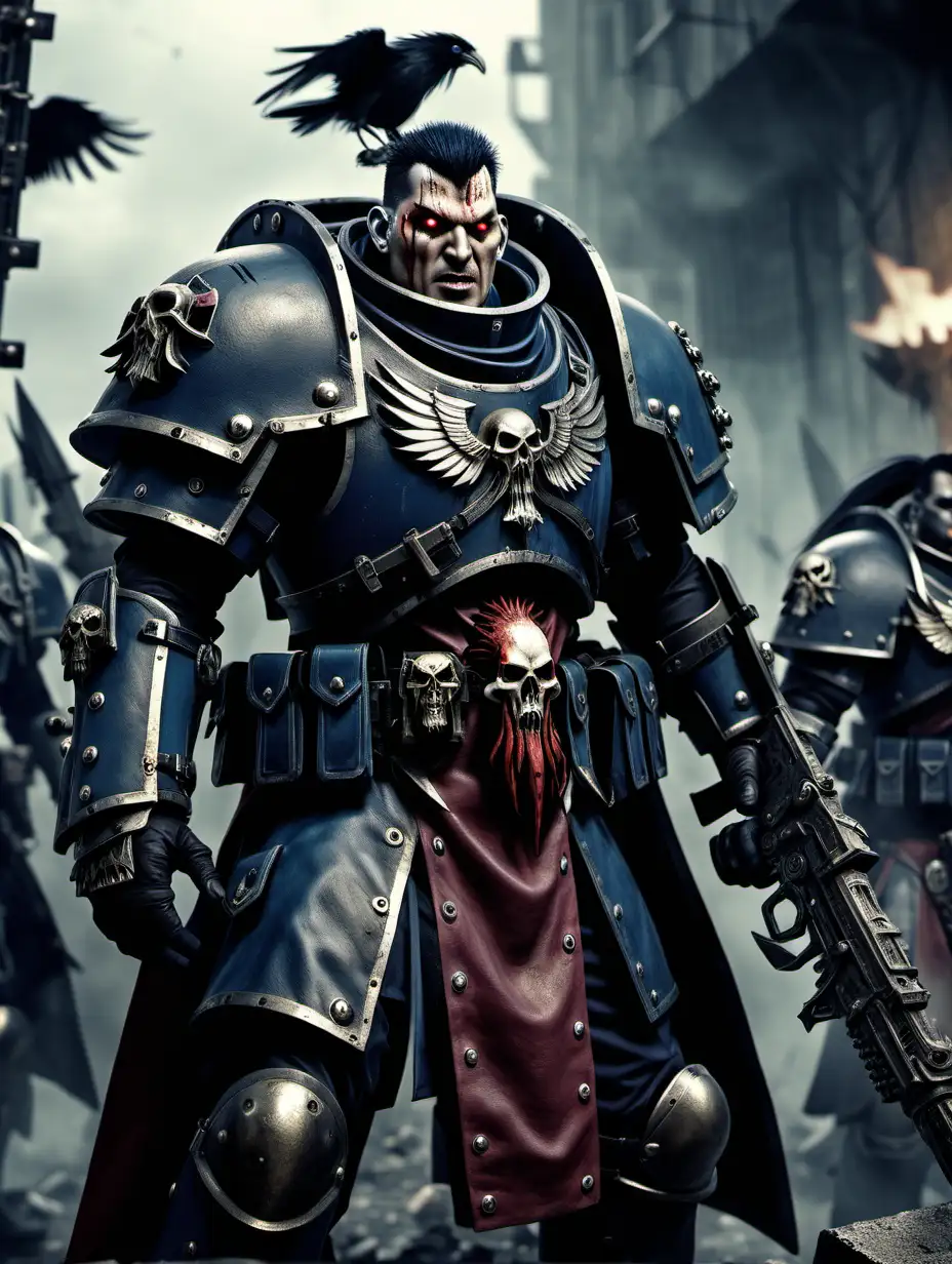 Sergeant Cyrus Leading Blood Raven Scouts in Warhammer 40000 Battle