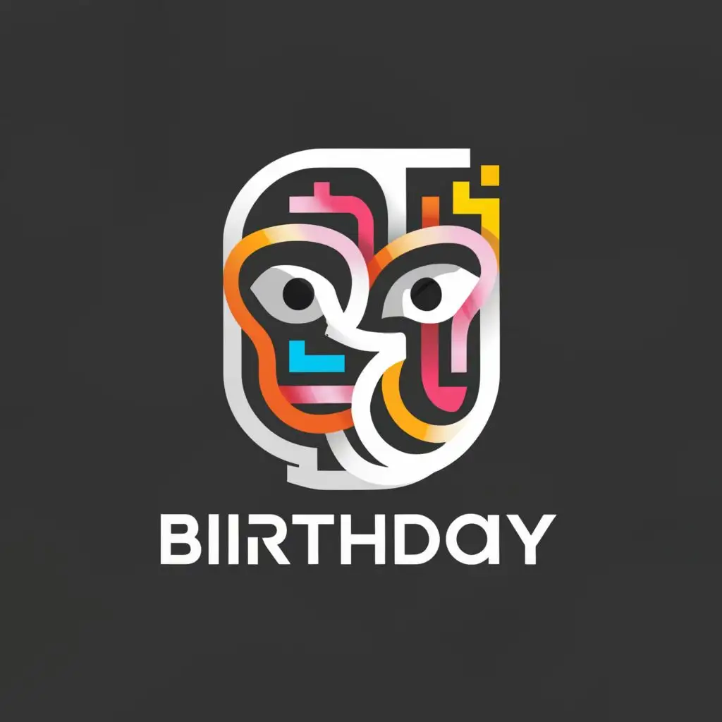 a logo design,with the text "Birthday", main symbol:Face,complex,clear background