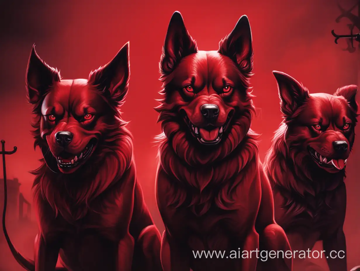 Menacing-Red-Evil-Dogs-in-a-Mysterious-Night