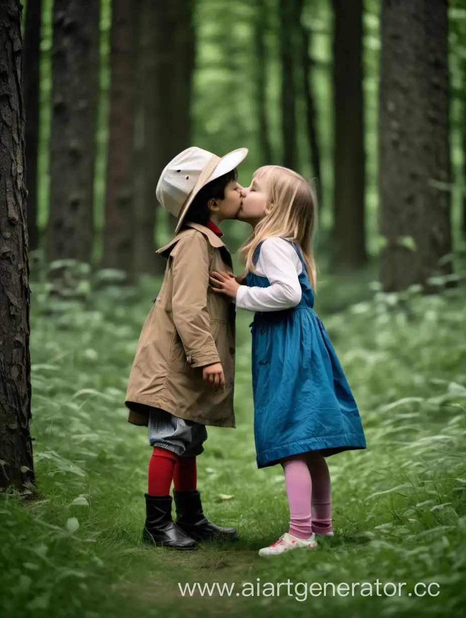 Joyful-Children-Sharing-Affection-in-Enchanting-Forest-Setting
