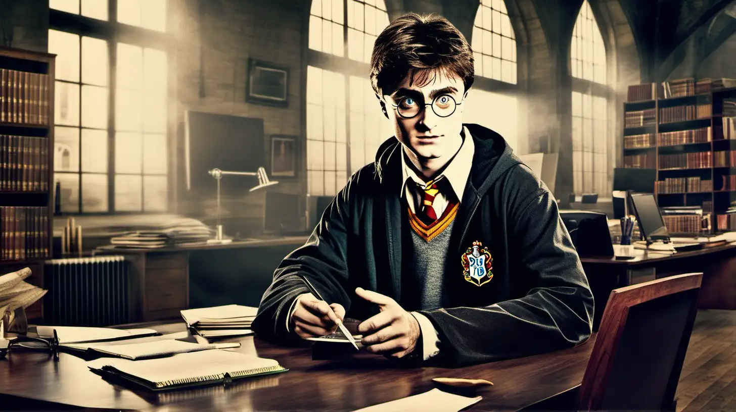 Harry Potter Visionary Entrepreneur in Modern Office