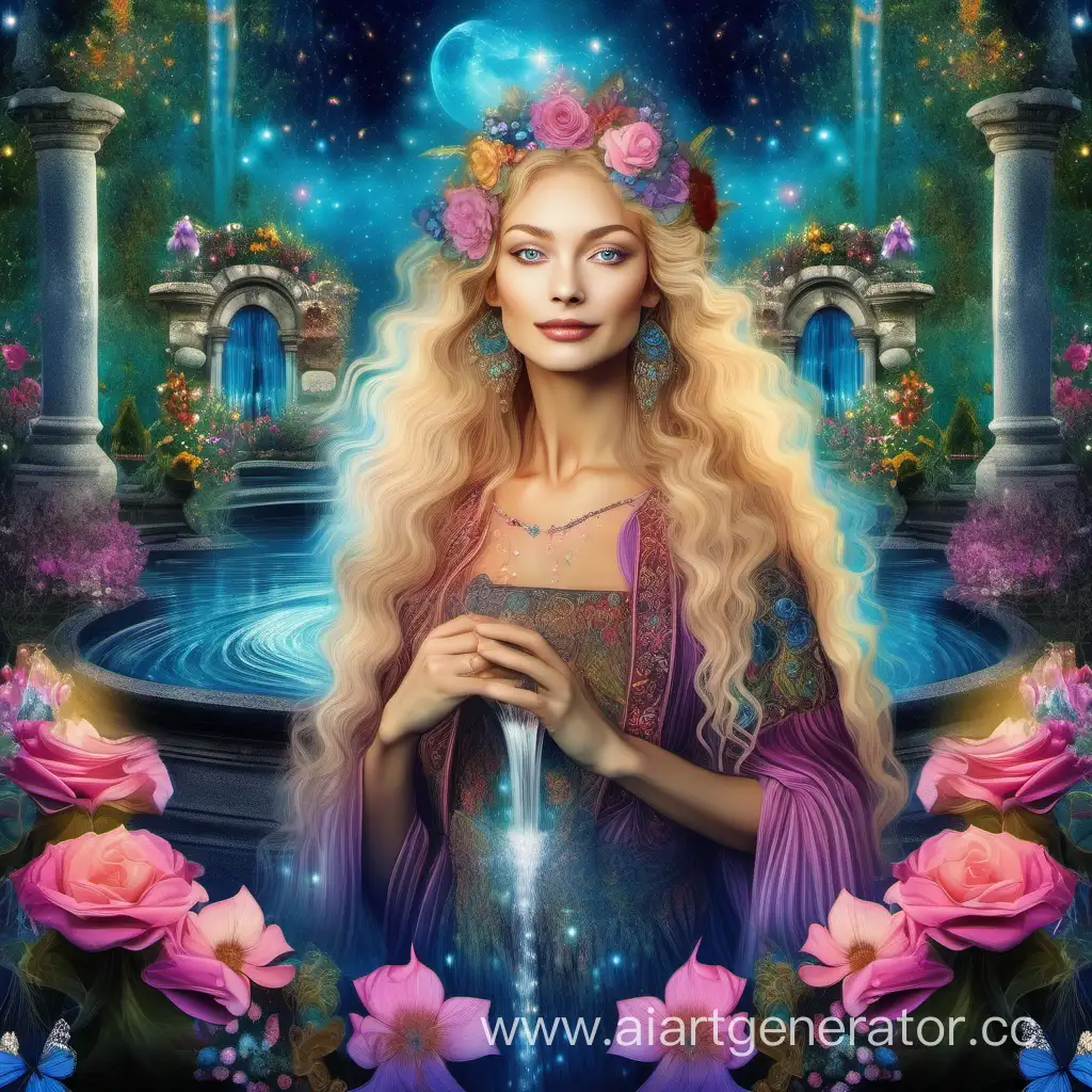 Enchanting-Slavic-Maiden-amidst-Josephine-Wallinspired-Pink-Garden