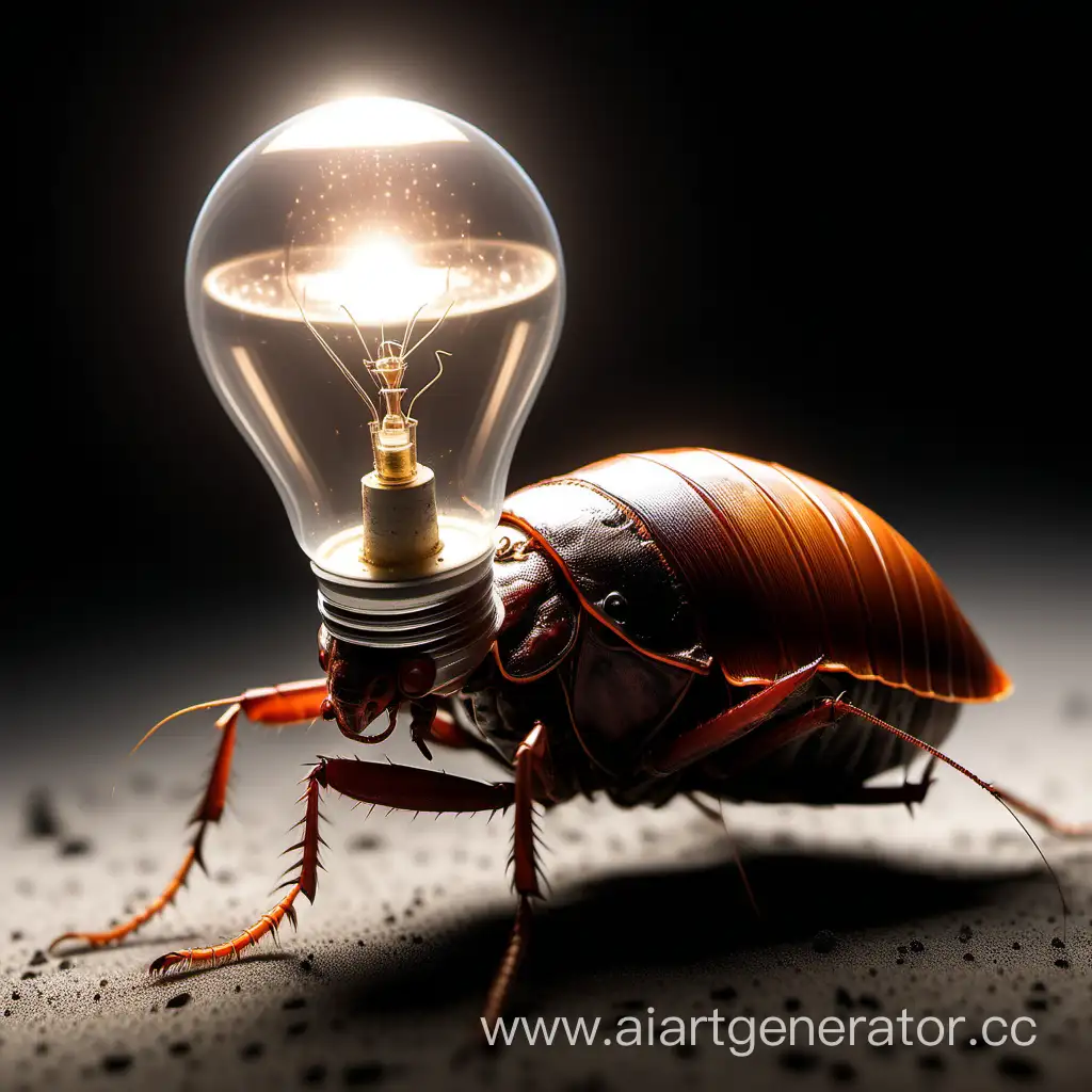 Омерзительно сияющая лампочка, упирающаяся в подножие таракана с гиперзвуковым нейрорезонатором, котоый встроен в нулевую планетарную пыль