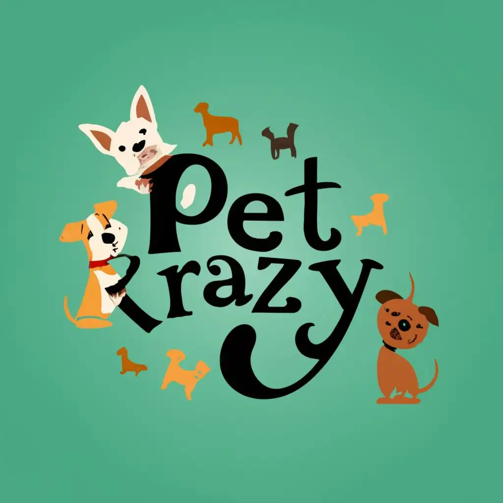 LOGO-Design-For-PetKrazy-Playful-Puppy-Kitten-Silhouettes-with-Dynamic-Typography-for-the-Retail-Industry