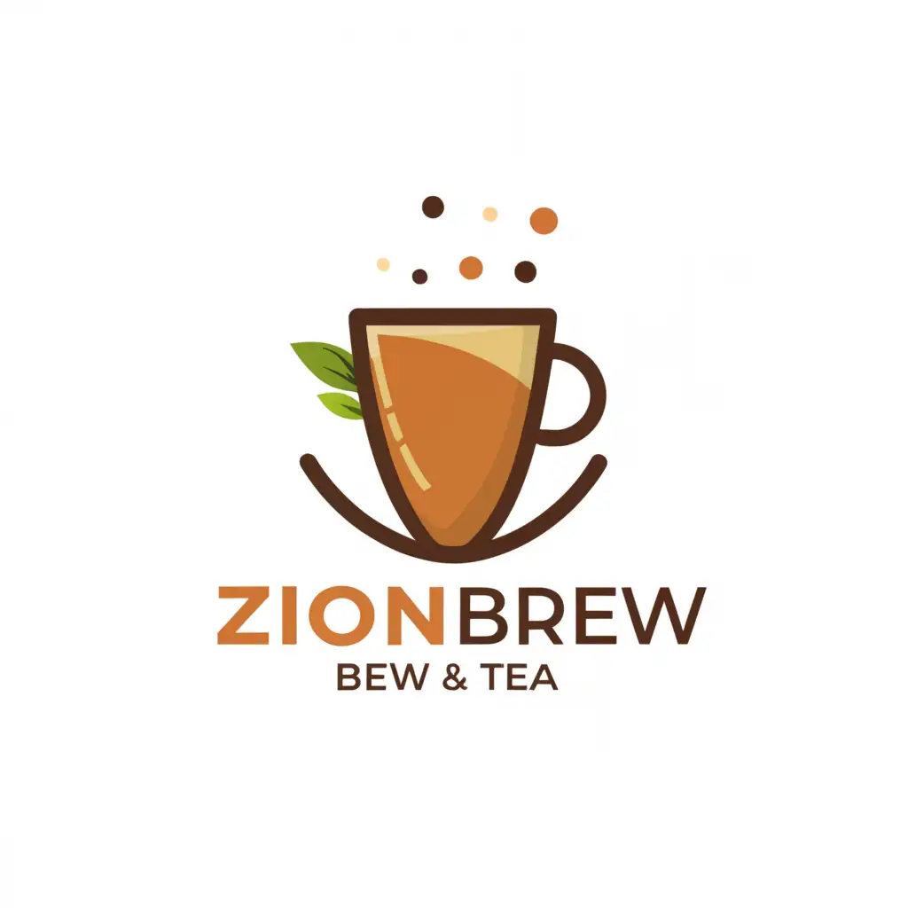 a logo design,with the text 'ZION BREW & TEA', main symbol:MILKTEA,Minimalistic,be used in Restaurant industry,clear background