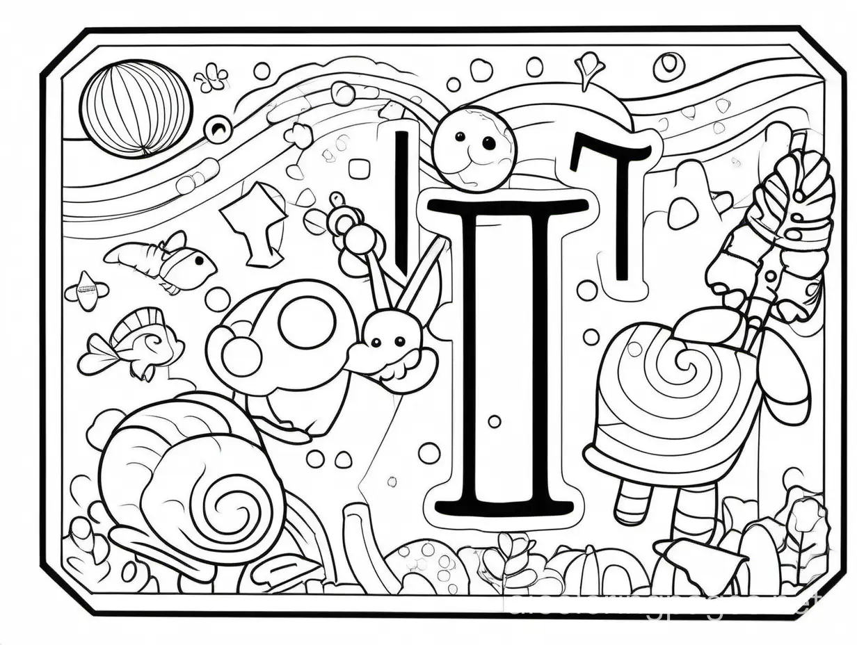 Alphabet Letter Tracing kid activity coloring page for kid black and white, Coloring Page, black and white, line art, white background, Simplicity, Ample White Space. The background of the coloring page is plain white to make it easy for young children to color within the lines. The outlines of all the subjects are easy to distinguish, making it simple for kids to color without too much difficulty