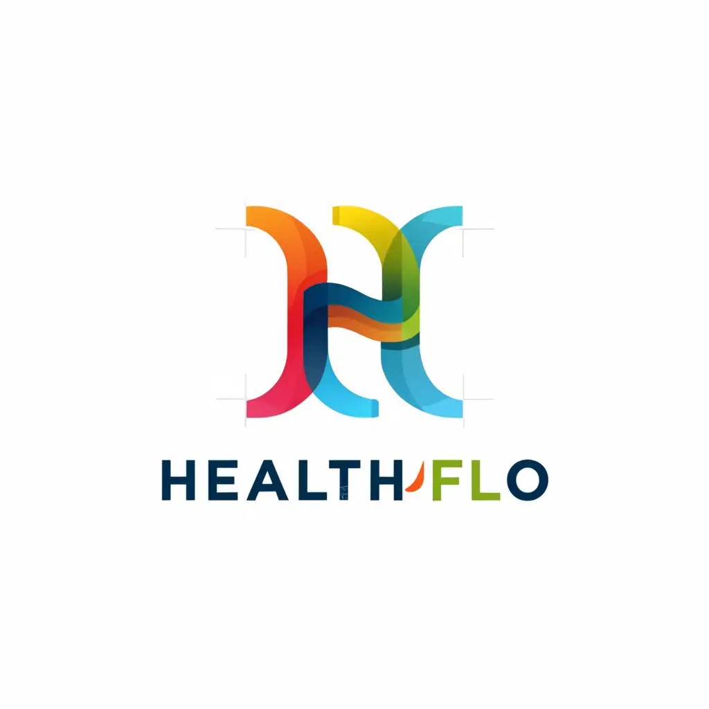 a logo design,with the text "HealthFlo", main symbol:HF,Minimalistic,be used in Medical Dental industry,clear background