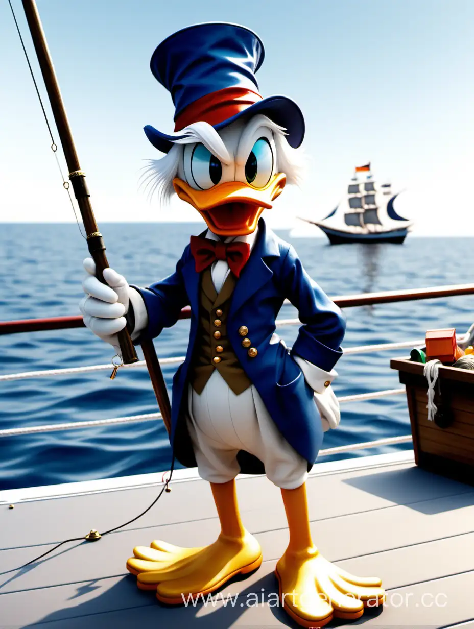 Scrooge-McDuck-Fishing-on-a-Luxurious-Yacht