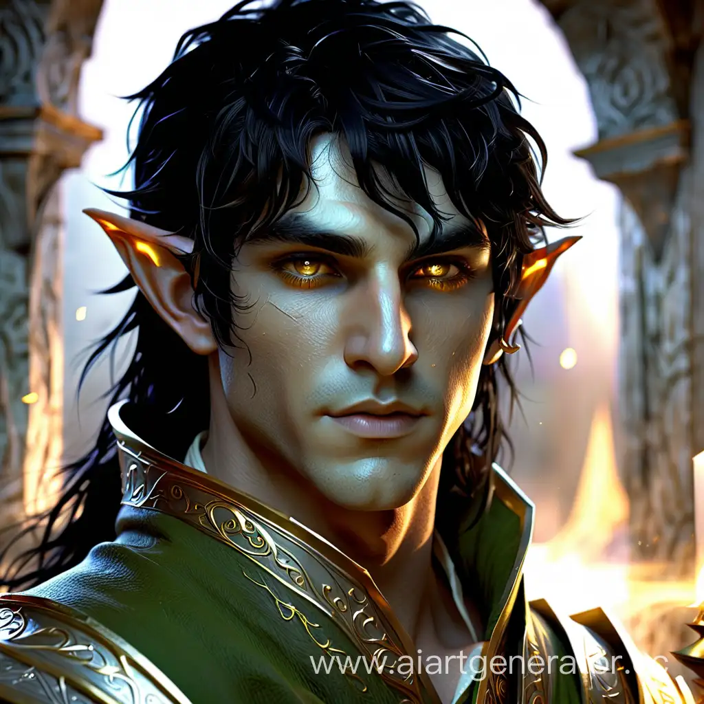 Enigmatic-BlackHaired-Elf-Mage-with-Golden-Eyes