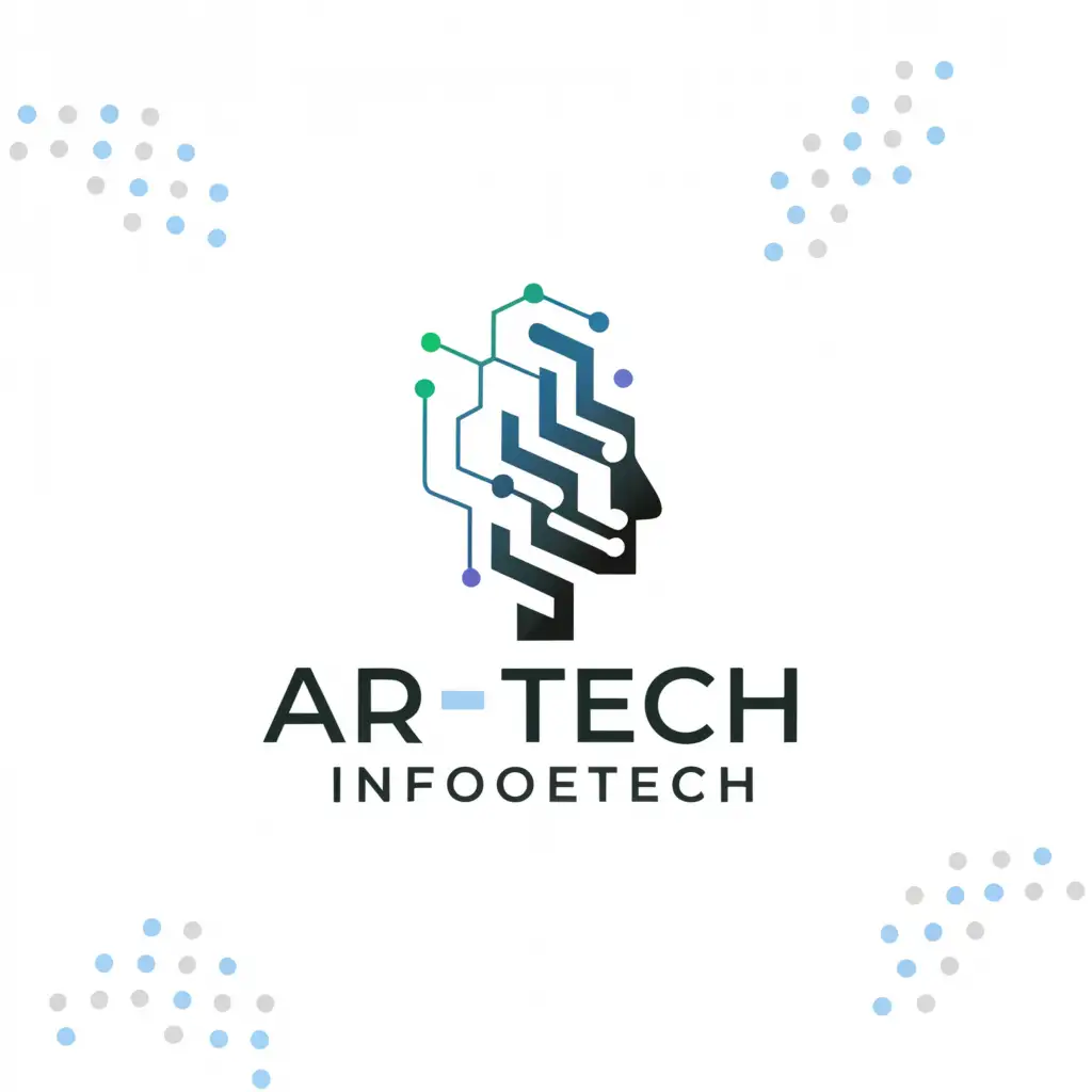 a logo design,with the text "ar tech infotech", main symbol:ai,Moderate,clear background