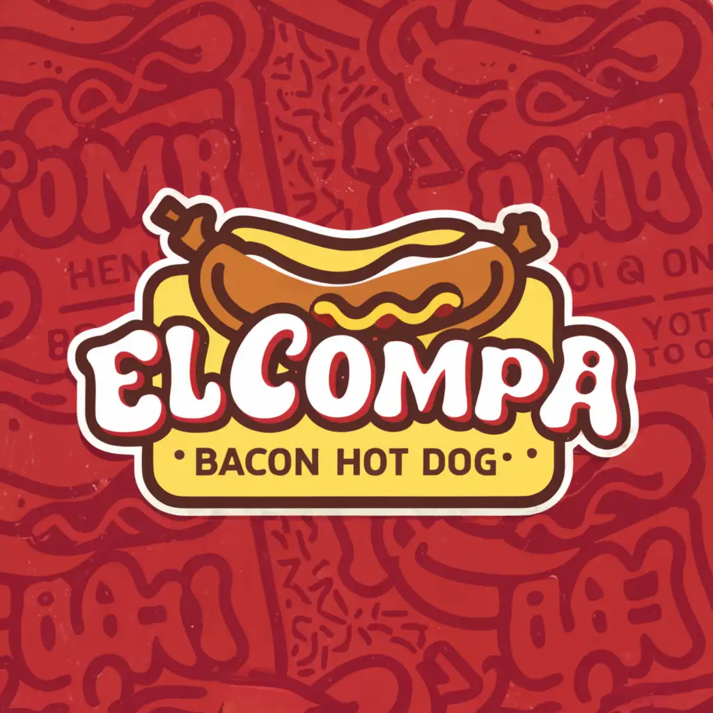 a logo design,with the text ""El Compa" Bacon hot dog 


", main symbol:"""
Hot dog

""",Moderate,be used in Home Family industry,clear background