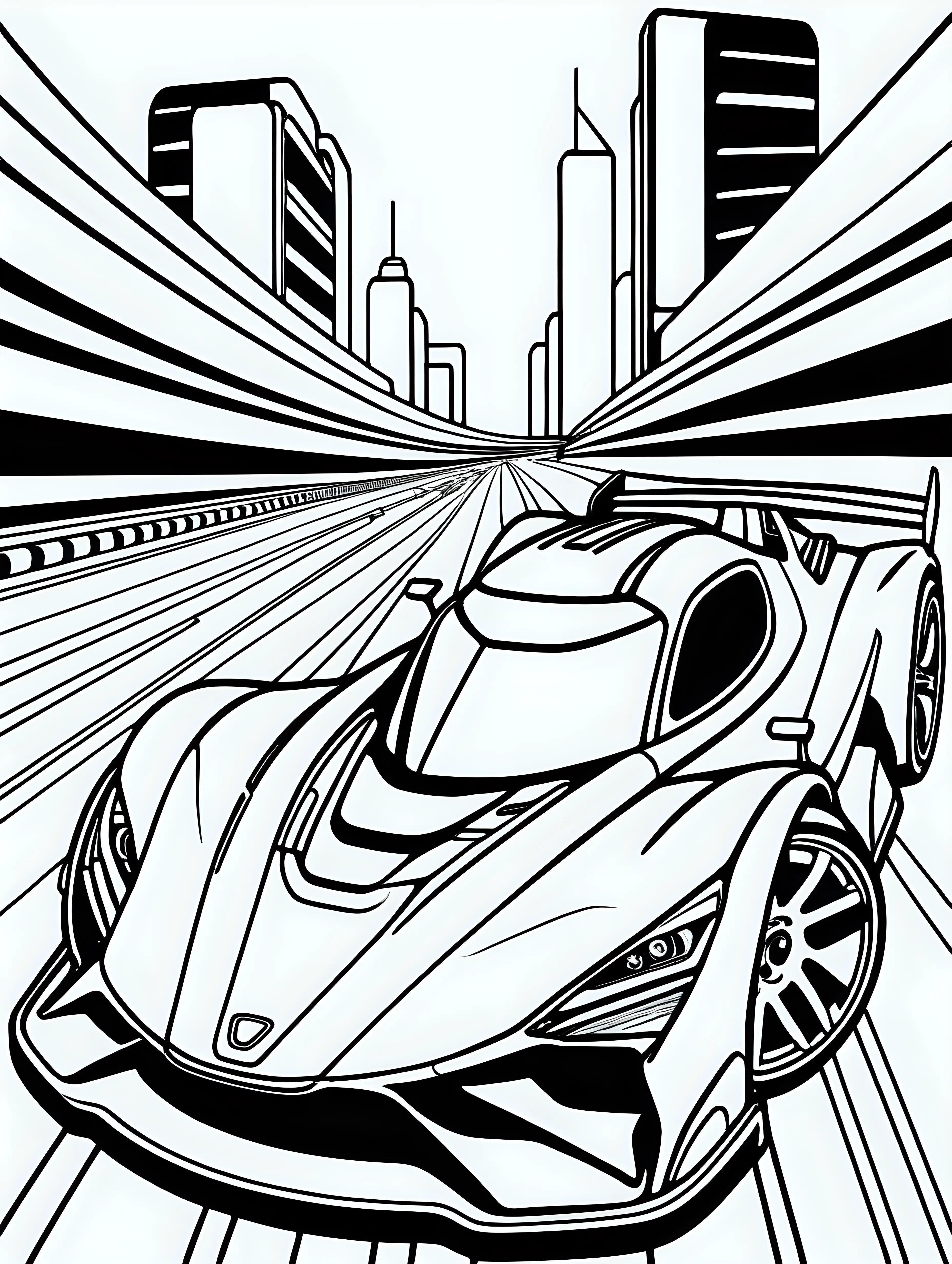 Futuristic Sport Car Coloring Page for Kids