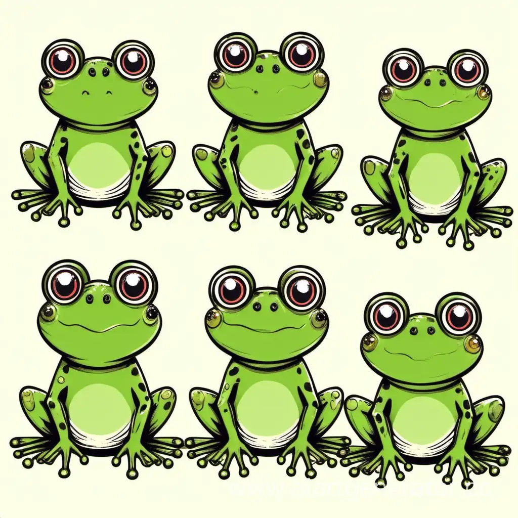 Adorable-HandDrawn-Frogs-Playful-Cartoon-Amphibians-Illustration