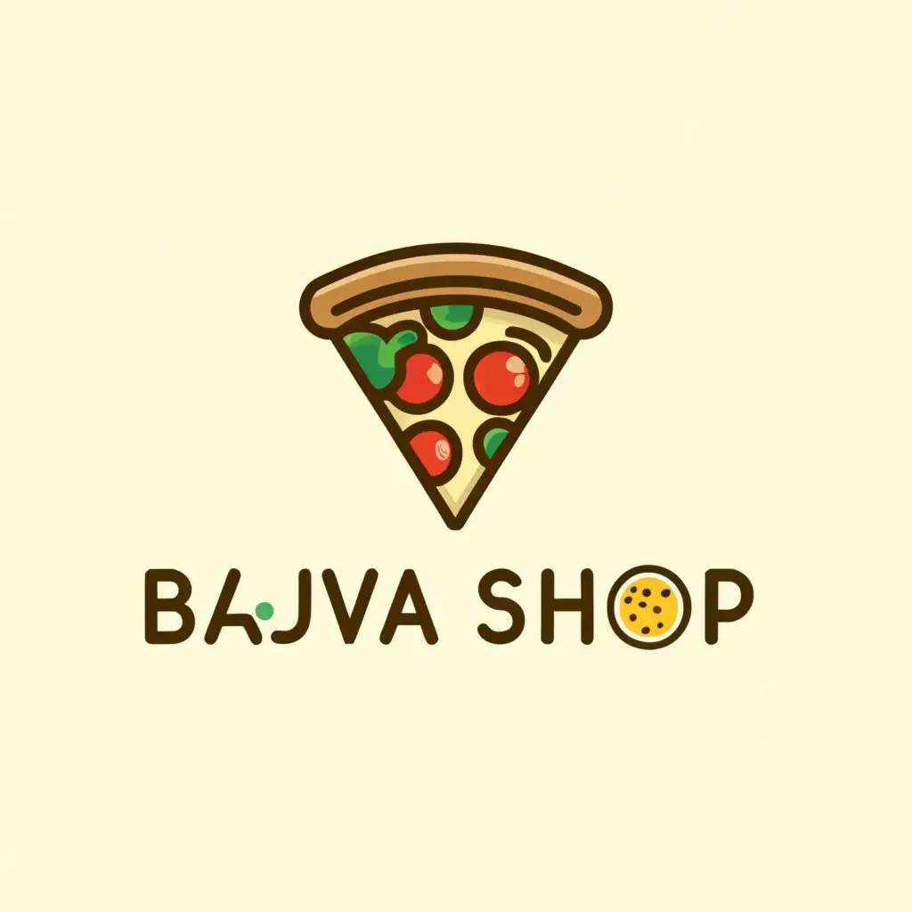 a logo design,with the text "bajwa 
shop", main symbol:pizza,Moderate,be used in Restaurant industry,clear background