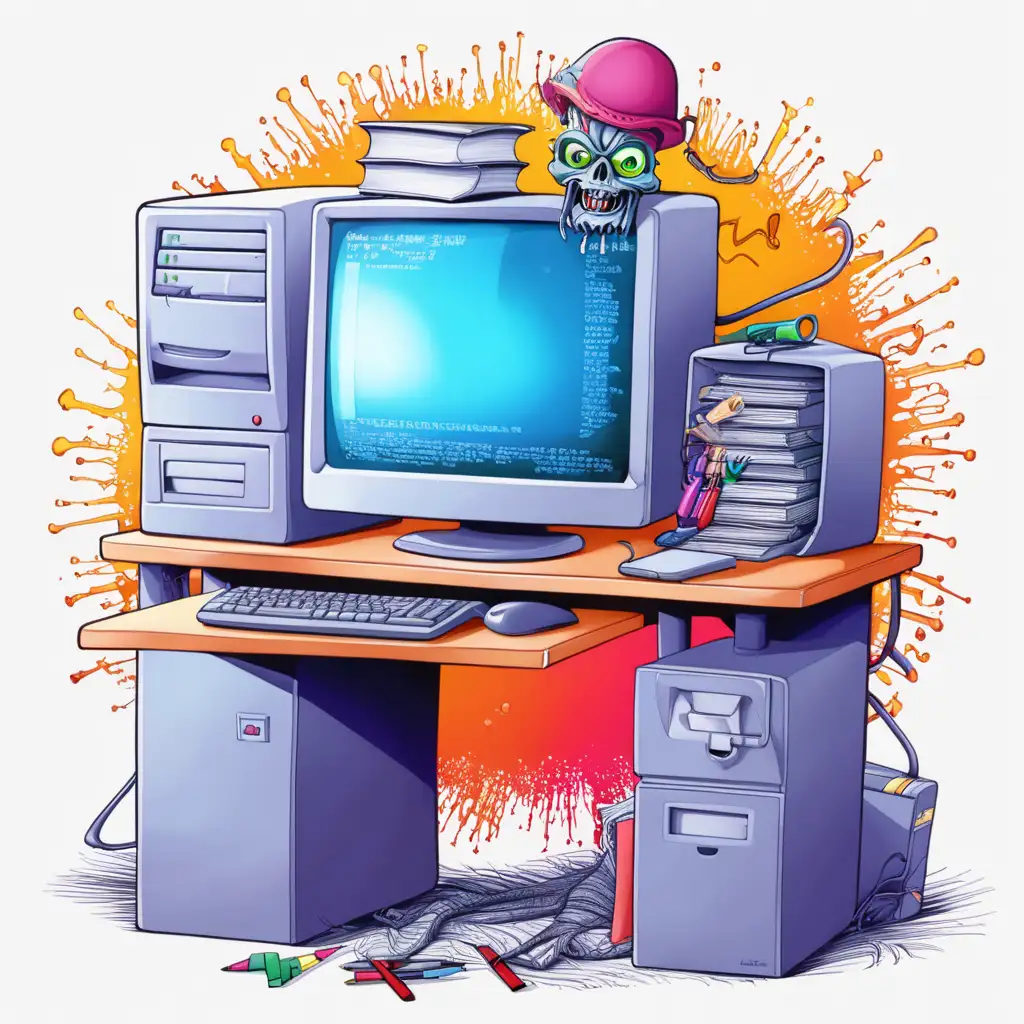 Vibrantly Colored Exam Malware Computer Image