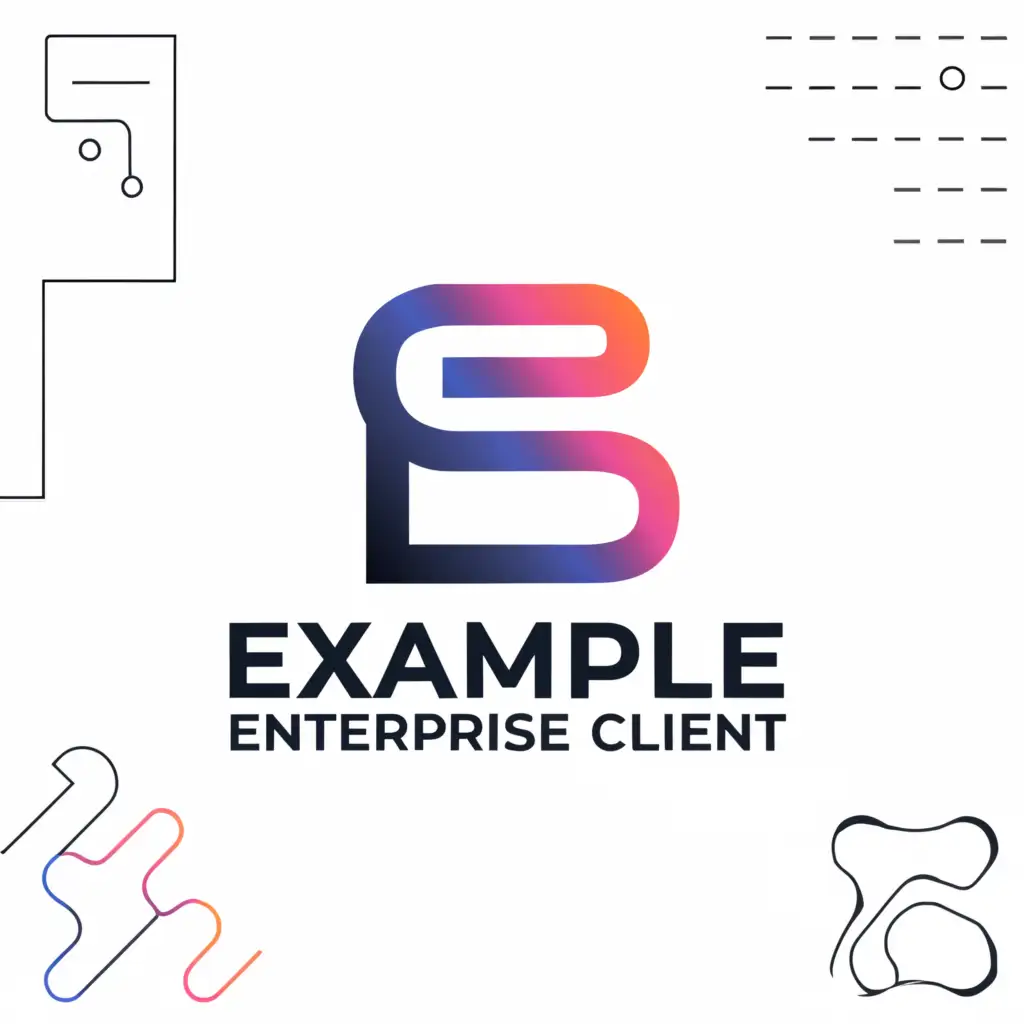 a logo design,with the text "Example Enterprise Client", main symbol:E,Moderate,clear background