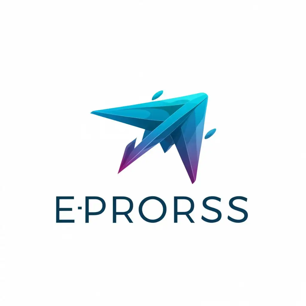 a logo design,with the text "E-progress", main symbol:plane,Moderate,clear background