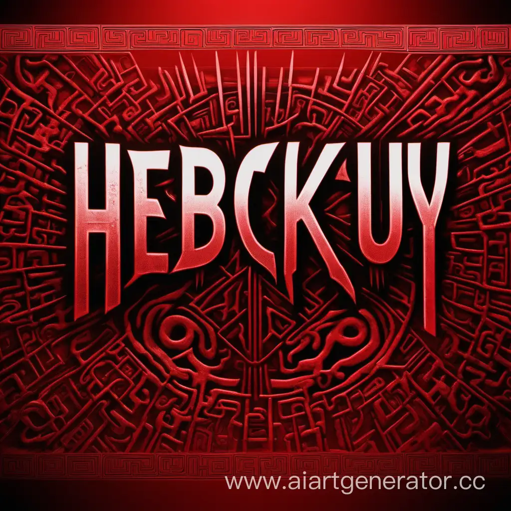  Надпись HeBcKuy на Красно - Чёрном  фоне