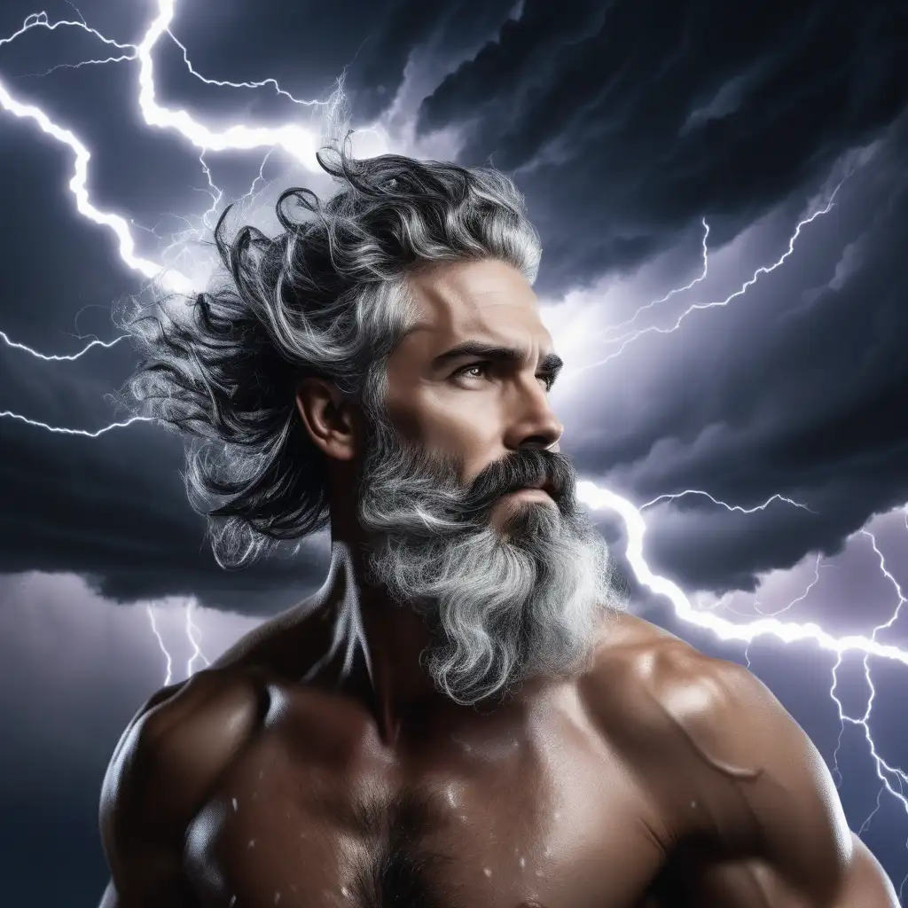 Majestic God of Lightning Soars Amidst Night Storm