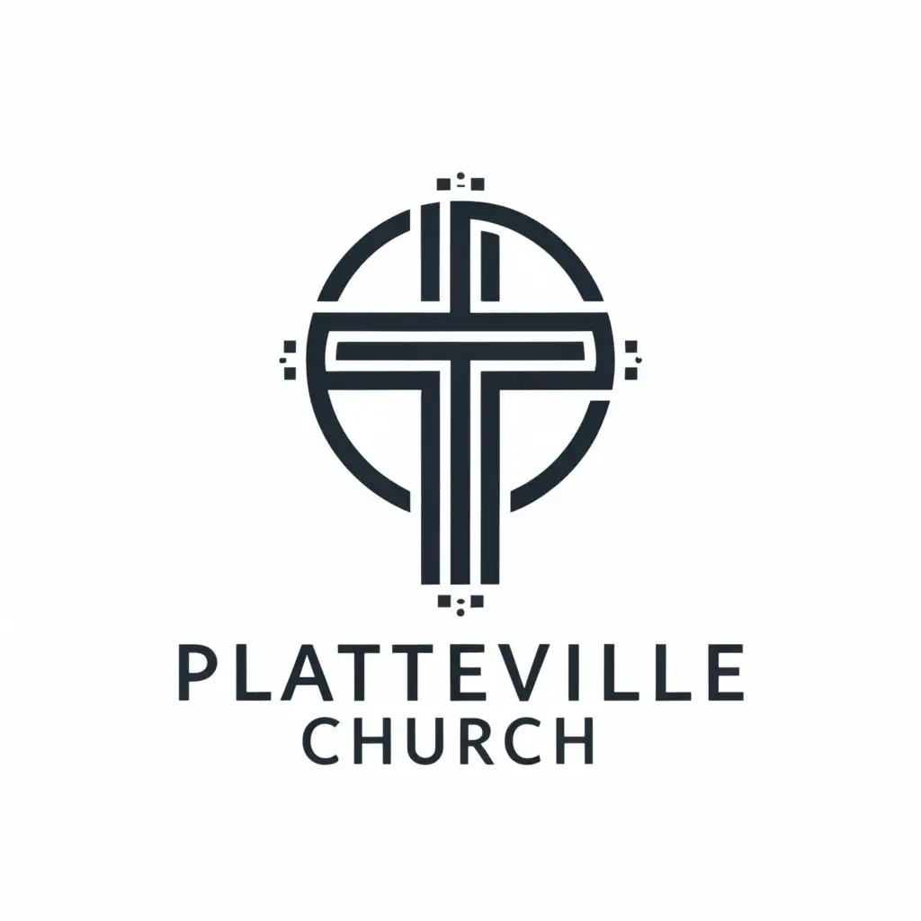 a logo design,with the text "Platteville Church", main symbol:cross,Moderate,be used in Religious industry,clear background