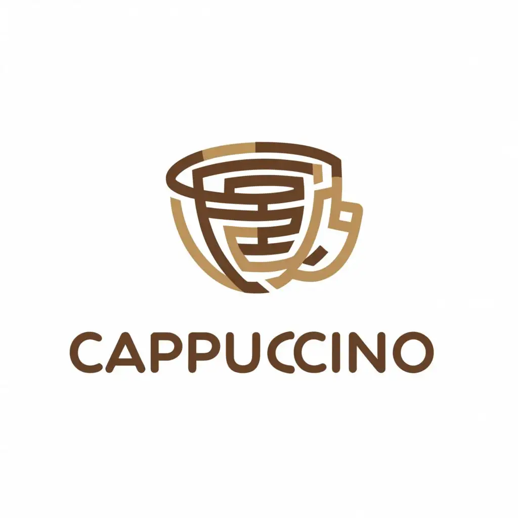 a logo design,with the text "cappuccino", main symbol:coffeecup with design symbol that represents designing,Moderate,be used in Construction industry,clear background