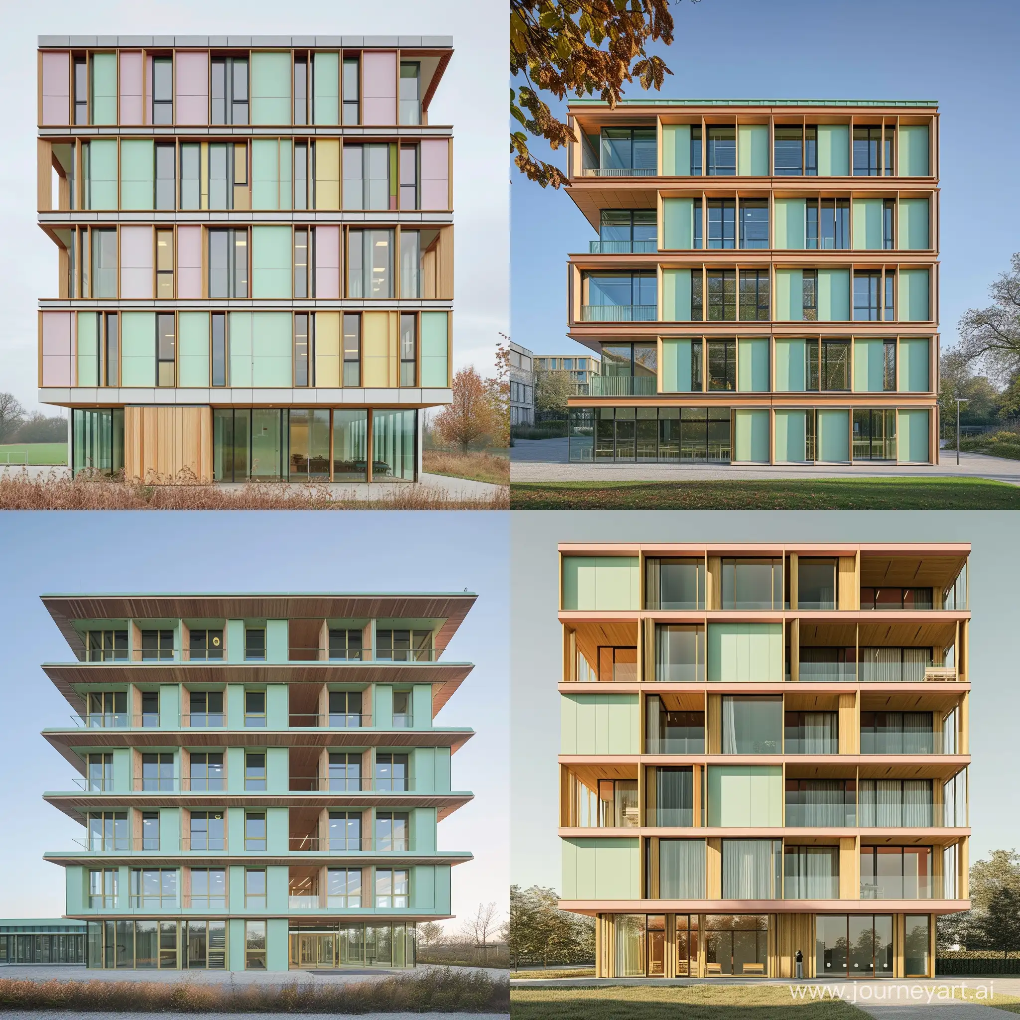 Modern-Wood-and-Glass-University-Building-with-Green-Architecture